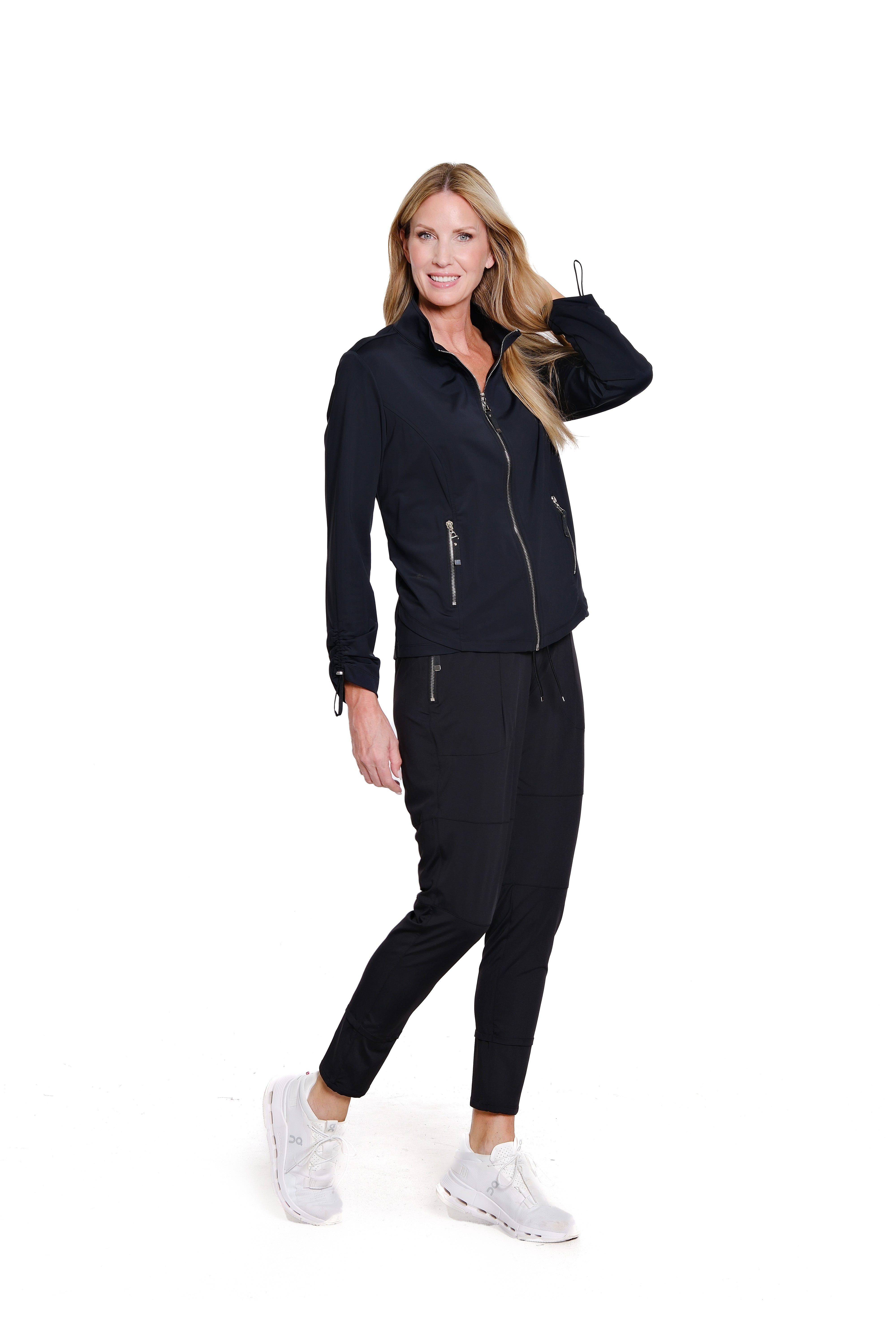 Jersey Knit Jogger Ankle Pant - Petite - Black