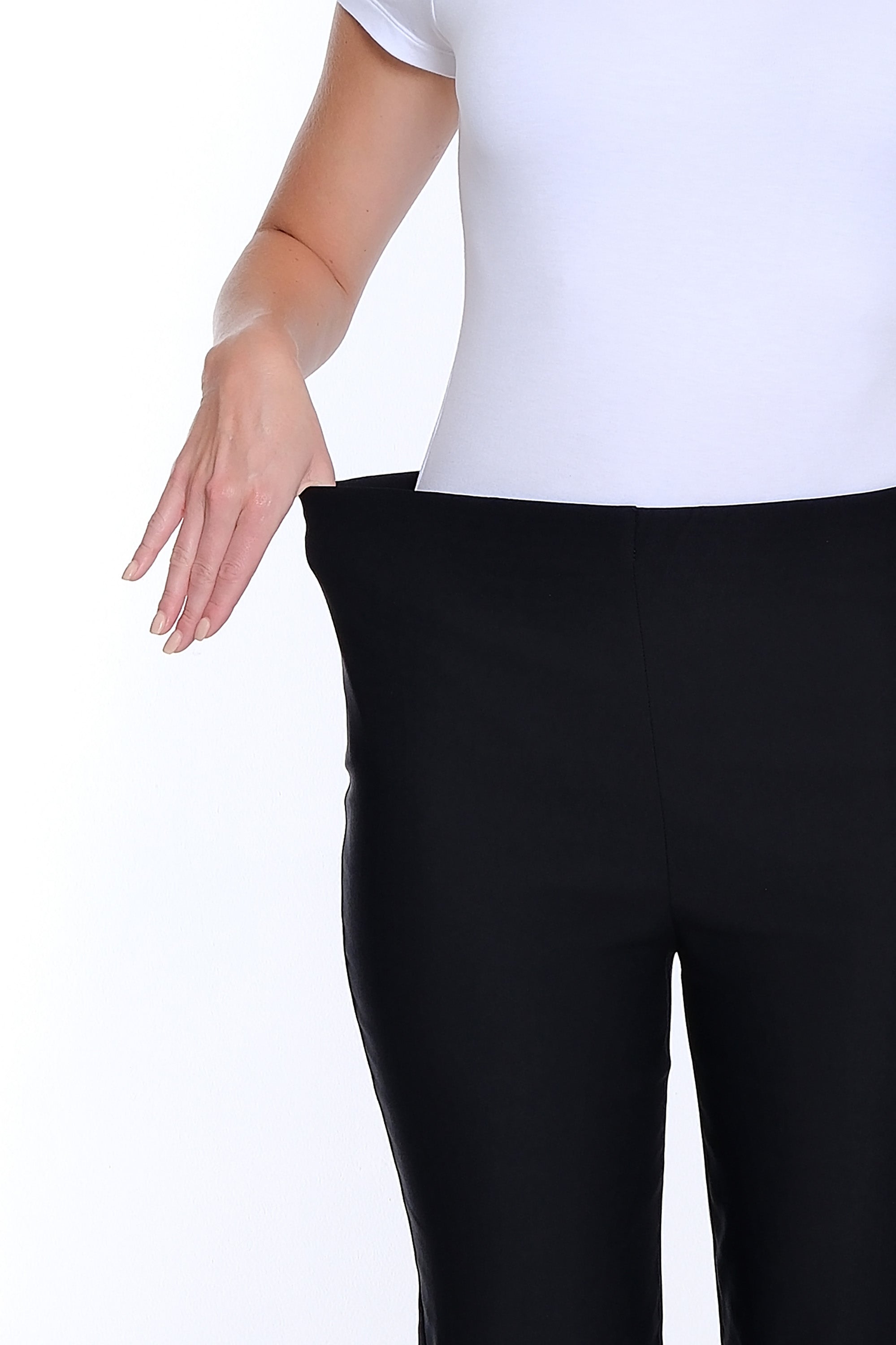 Pull-On Fine Line Twill Ankle Pant - Black