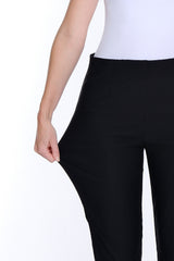 Pull-On Fine Line Twill Ankle Pant - Black