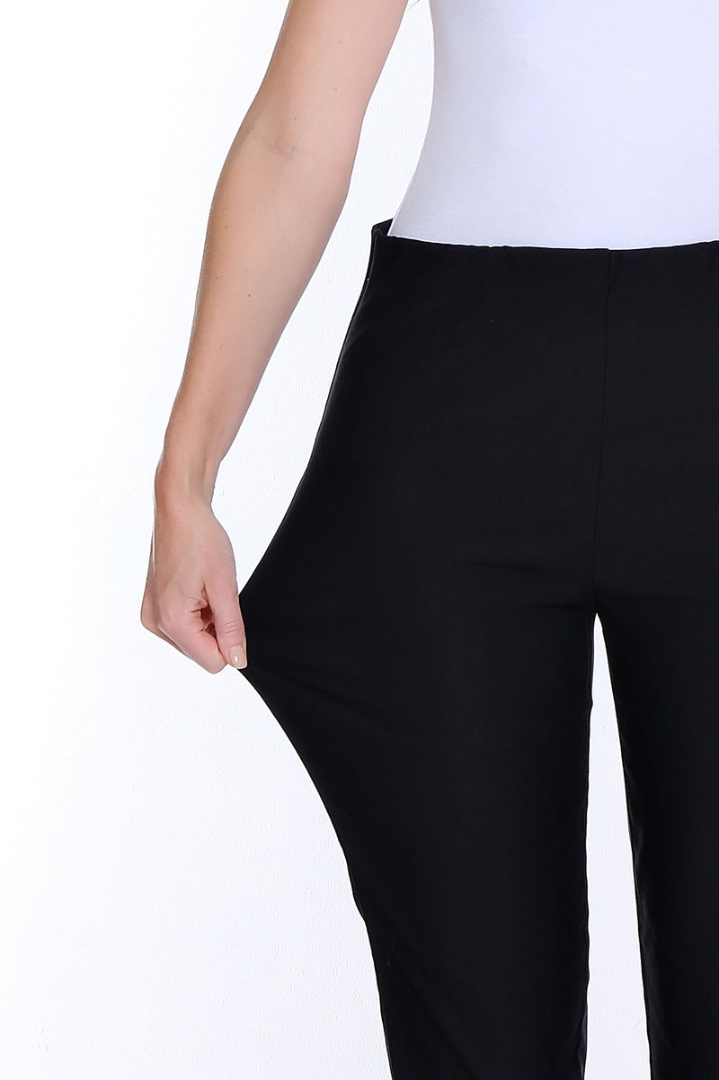 Pull-On Fine Line Twill Ankle Pant - Black