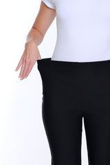 Pull-On Fine Line Twill Ankle Pant - Black