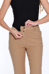 Silk Stretch Denim Ankle Jean - Tan