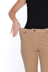 Silk Stretch Denim Ankle Jean - Tan