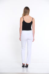 Wide Band Pull On Solid EASE-Y-Fit Knit Relaxed Pant - White