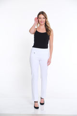 Wide Band Pull On Solid EASE-Y-Fit Knit Relaxed Pant - White