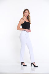 Wide Band Pull On Solid EASE-Y-Fit Knit Relaxed Pant - White