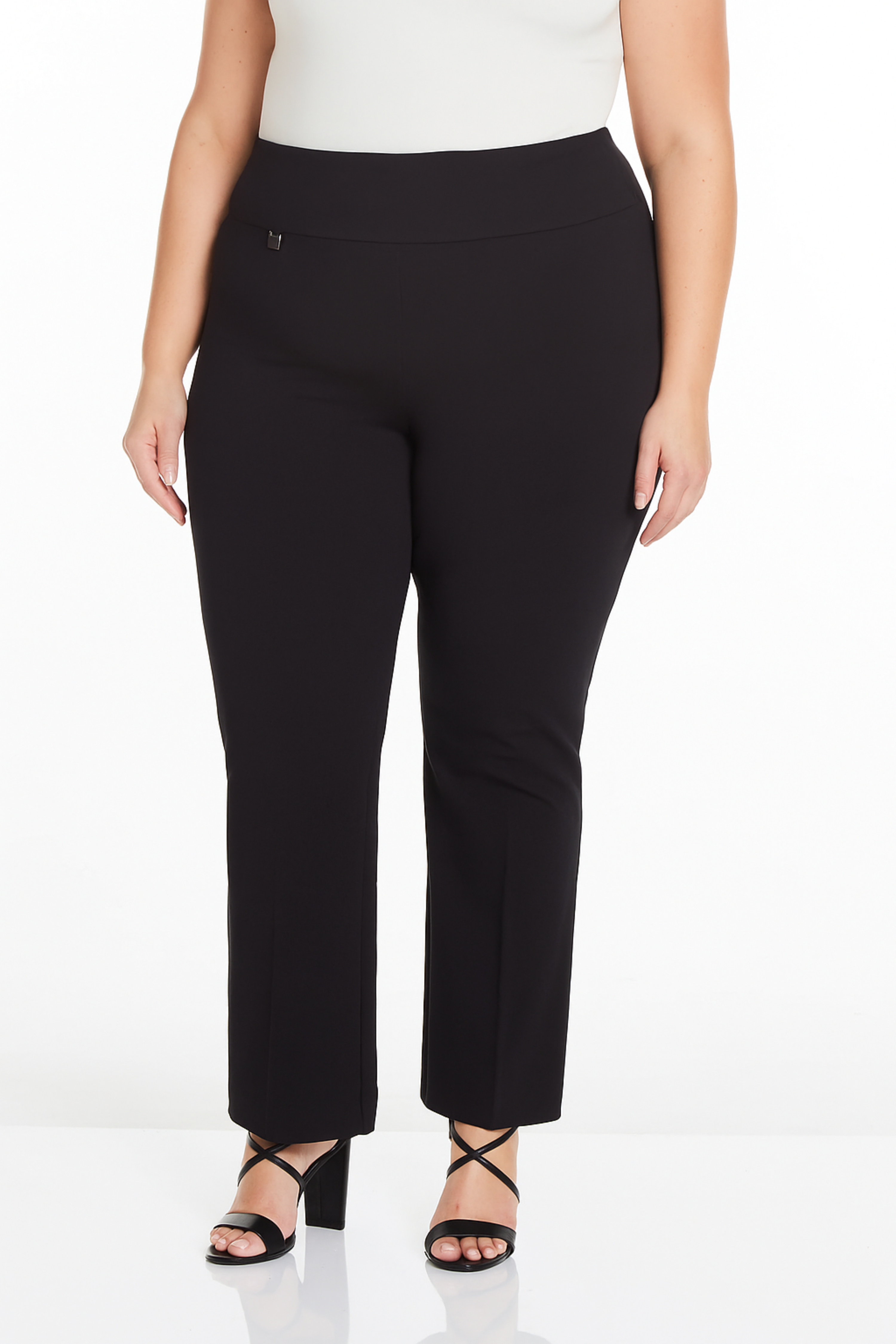 Plus Size Solid EASE-Y-Fit Knit Relaxed Pant - Black