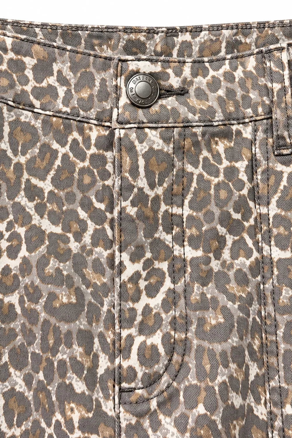 Grey Animal Seamed Denim Ankle Jean - Petite