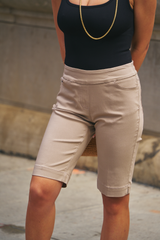 Stone Pull On Walking Shorts With Pockets