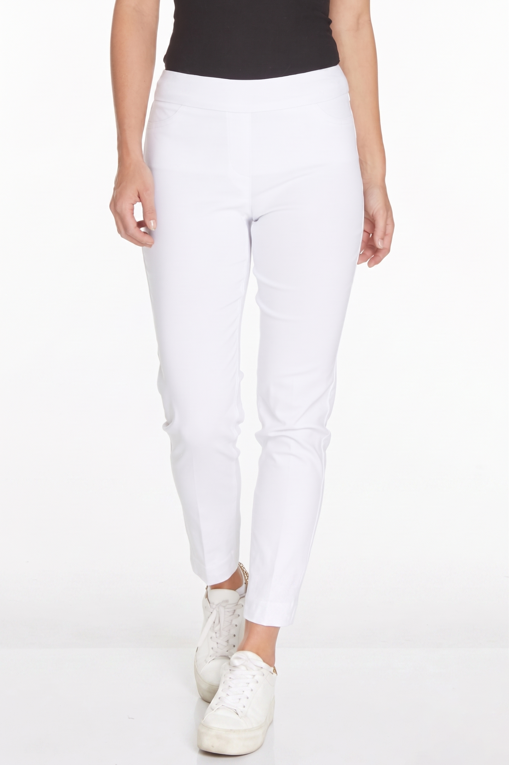 Pull-On White Ankle Pant