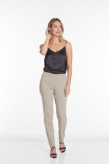 PULL ON NARROW LEG PANT - Stone