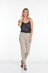 PULL ON NARROW LEG PANT - Stone