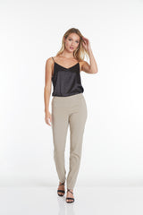 PULL ON NARROW LEG PANT - Stone