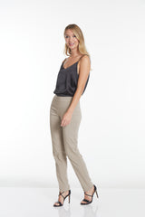 PULL ON NARROW LEG PANT - Stone