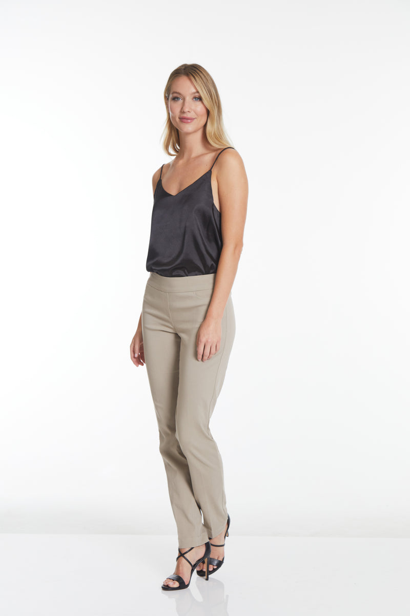 PULL ON NARROW LEG PANT - Stone