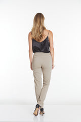 PULL ON NARROW LEG PANT - Stone