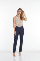 Pull-On Solid Relaxed Leg Pant With Faux Front Pockets - Denim