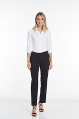 Pull-On Solid Relaxed Leg Pant With Faux Front Pockets - Black