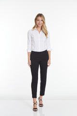 Plus Size Black Ankle Pants with Back Pockets