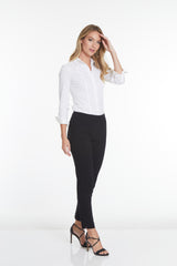 Plus Size Black Ankle Pants with Back Pockets