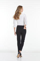 Plus Size Black Ankle Pants with Back Pockets