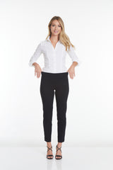 Plus Size Black Ankle Pants with Back Pockets