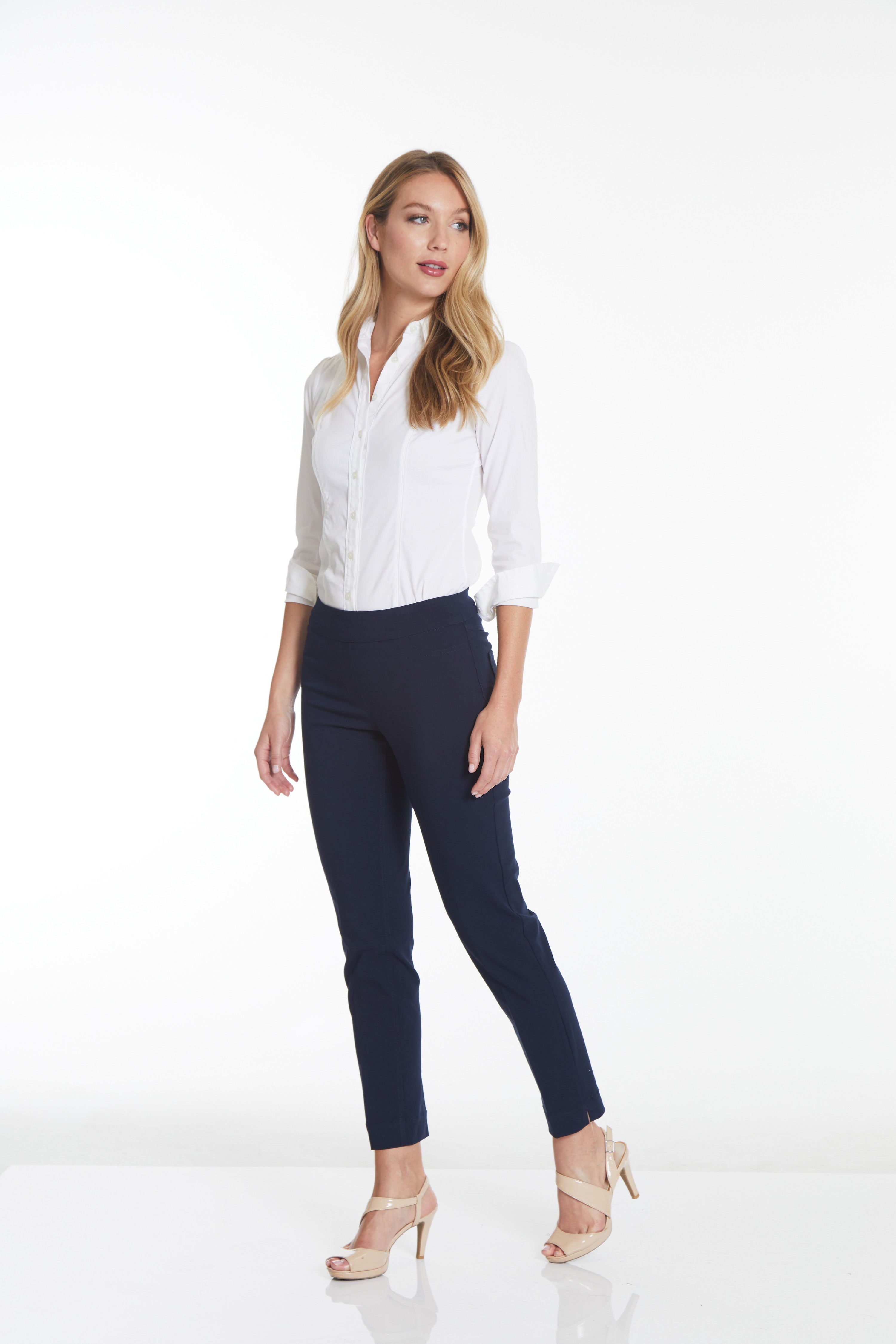 Plus Size Pull On Trouser Pants - Midnight Blue