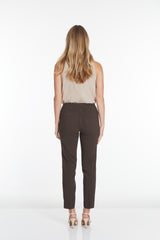 Plus Size Pull On Ankle Pants - Chocolate Brown