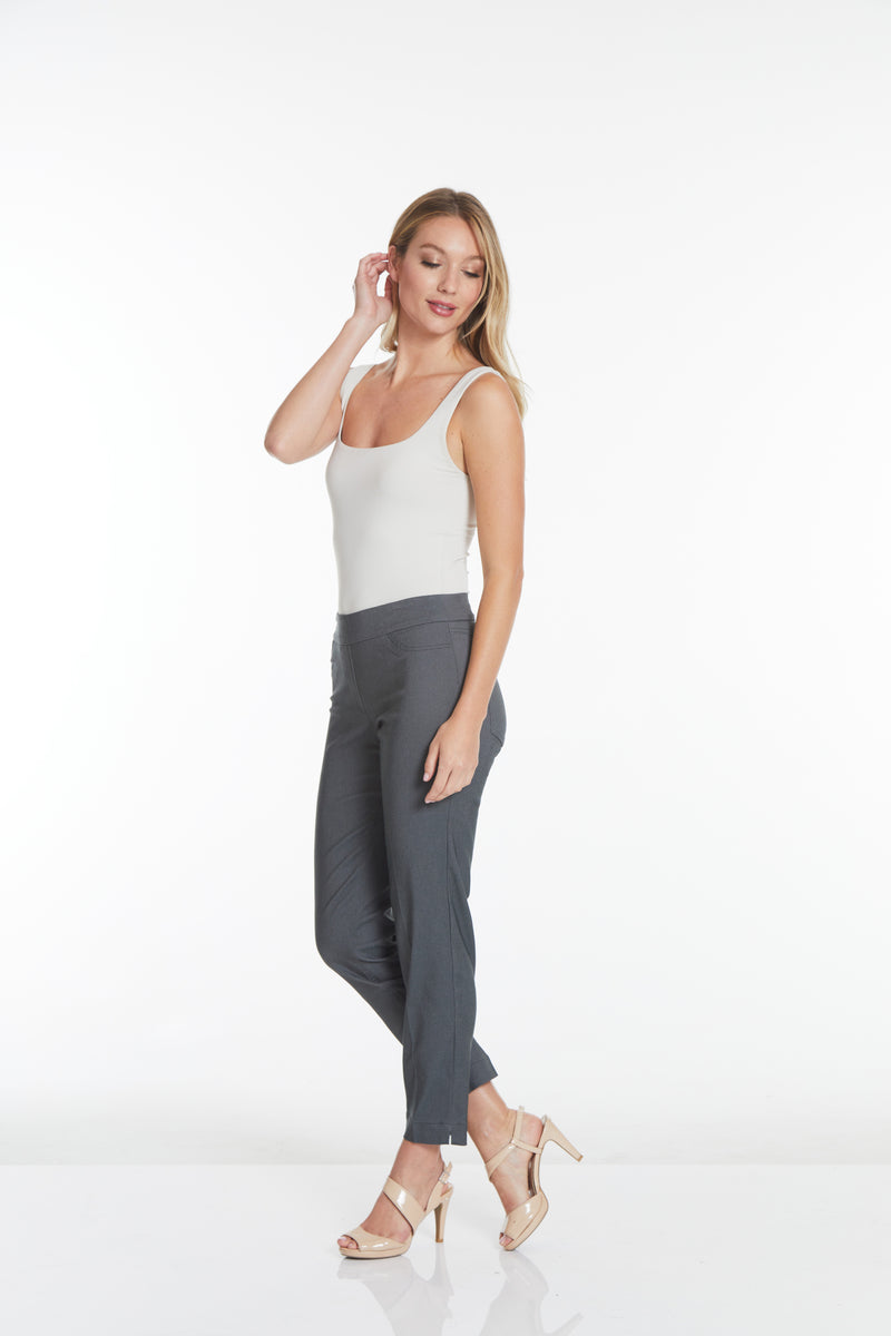 Pull-On Charcoal Ankle Dress Pants