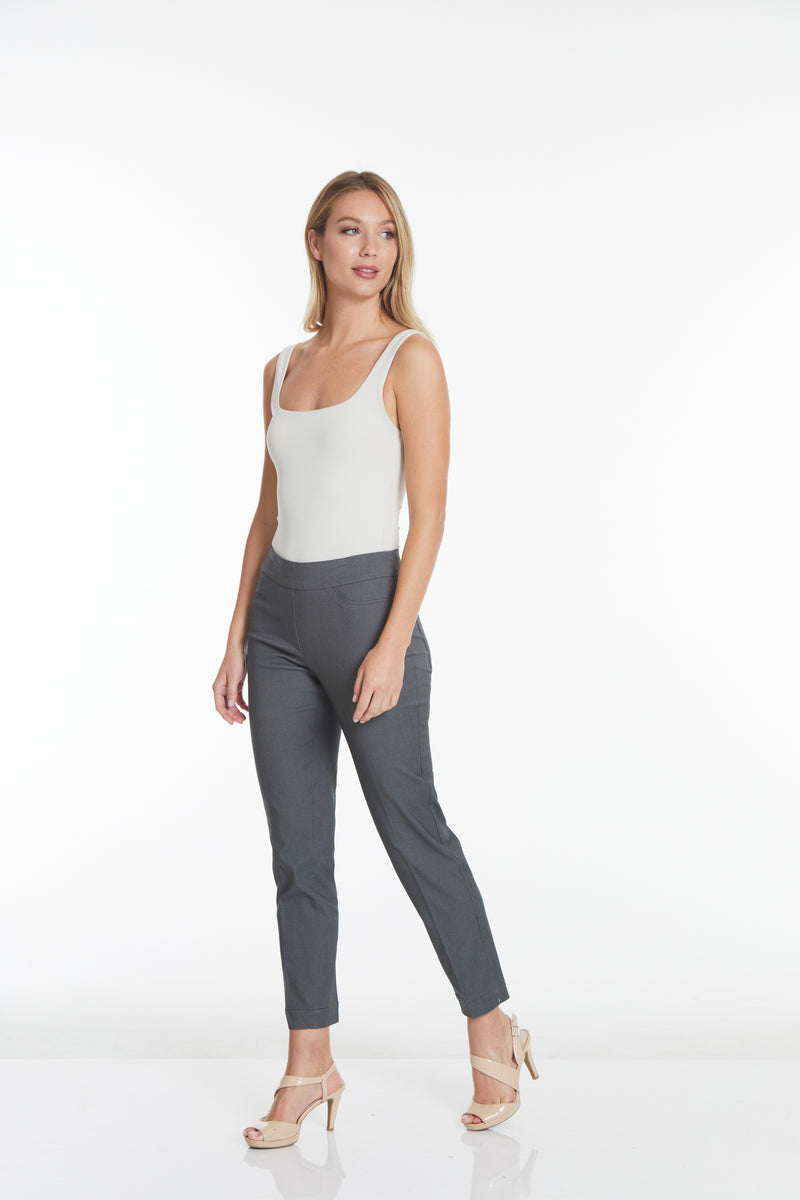 Pull-On Charcoal Ankle Dress Pants