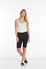 Plus Size Black Pull On Walking Shorts With Pockets