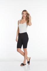 Plus Size Black Pull On Walking Shorts With Pockets