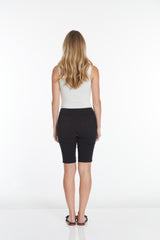 Plus Size Black Pull On Walking Shorts With Pockets