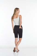 Plus Size Black Pull On Walking Shorts With Pockets