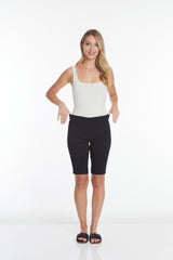 Plus Size Black Pull On Walking Shorts With Pockets