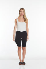 Plus Size Black Pull On Walking Shorts With Pockets