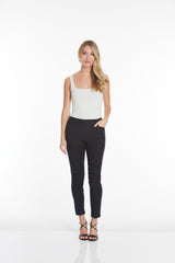 Black Pull On Ankle Pants with Real Pockets