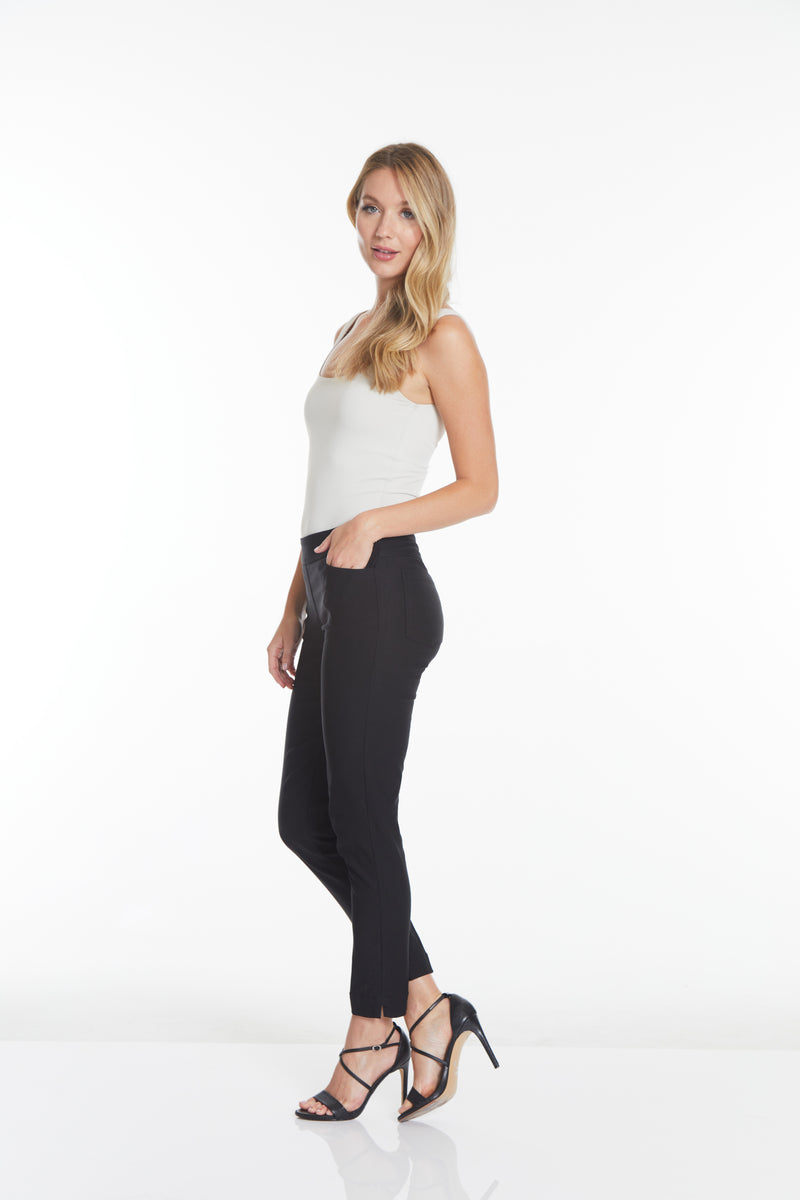 Black Pull On Ankle Pants with Real Pockets