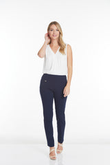 Petite Elastic Waist Ankle Pants - Midnight