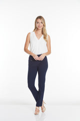 Petite Elastic Waist Ankle Pants - Midnight