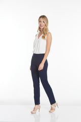 Petite Elastic Waist Ankle Pants - Midnight