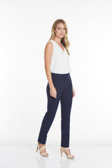 Petite Elastic Waist Ankle Pants - Midnight