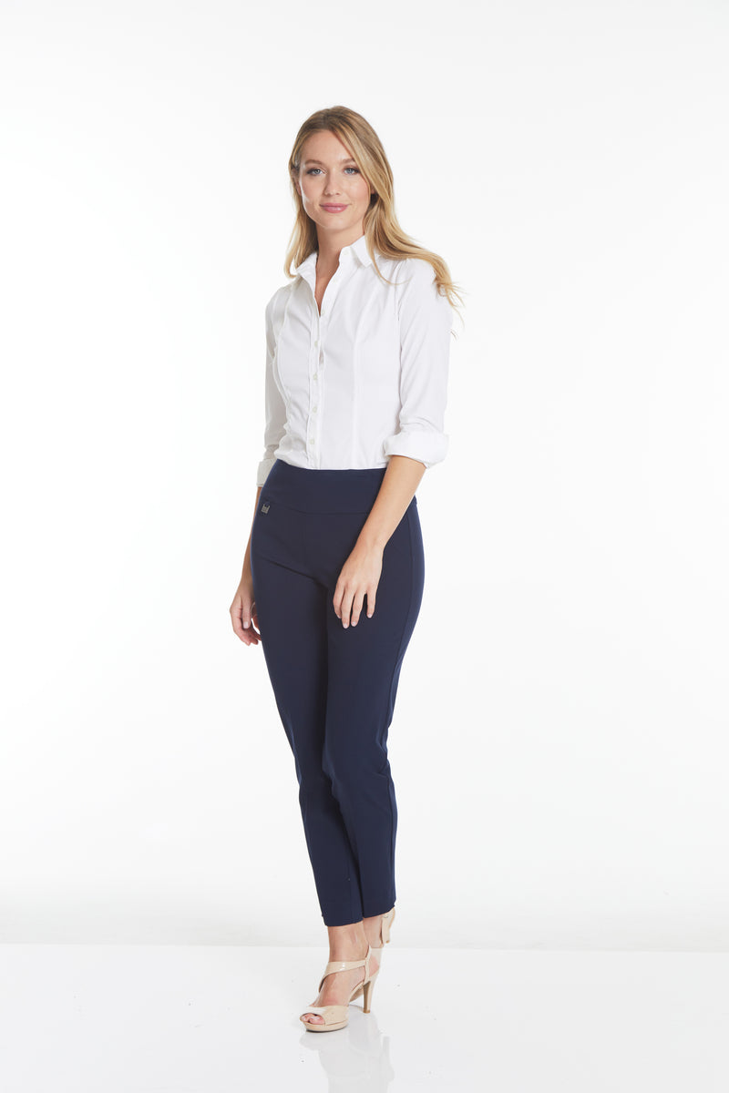 WIDE BAND PULL ON  NARROW LEG PANT - Midnight