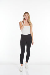 Wide Band Black Pull-On Ankle Legging