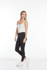 Wide Band Black Pull-On Ankle Legging
