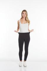 Wide Band Black Pull-On Ankle Legging