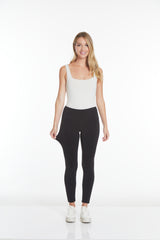 Wide Band Black Pull-On Ankle Legging
