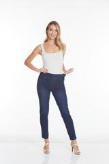 Plus Pull-On Ankle Jean with Front and Back Pockets - Midnight Indigo