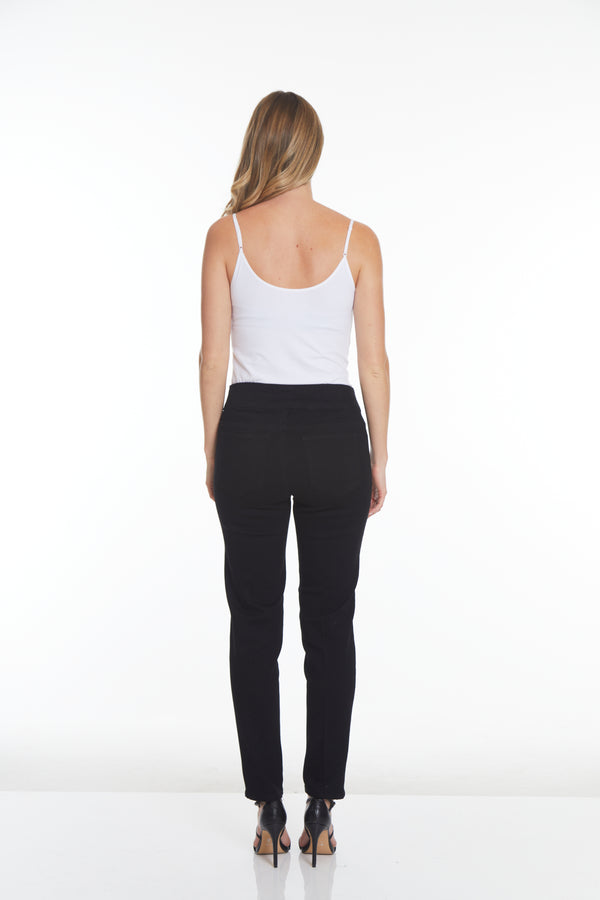 Pull-On Ankle Jean with Pockets - Black Denim