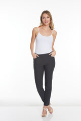Solid Fine Line Twill Ankle Pant - Intense Gray
